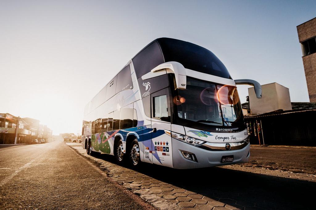 a high end RV in the sun