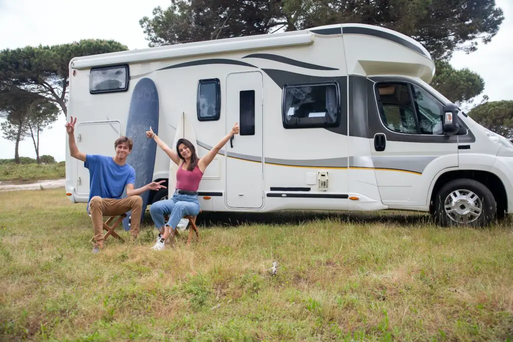 Couple Sitting Outside the Rv