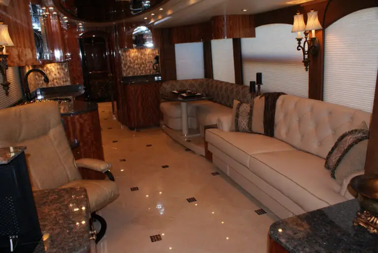 Inside a luxury RV