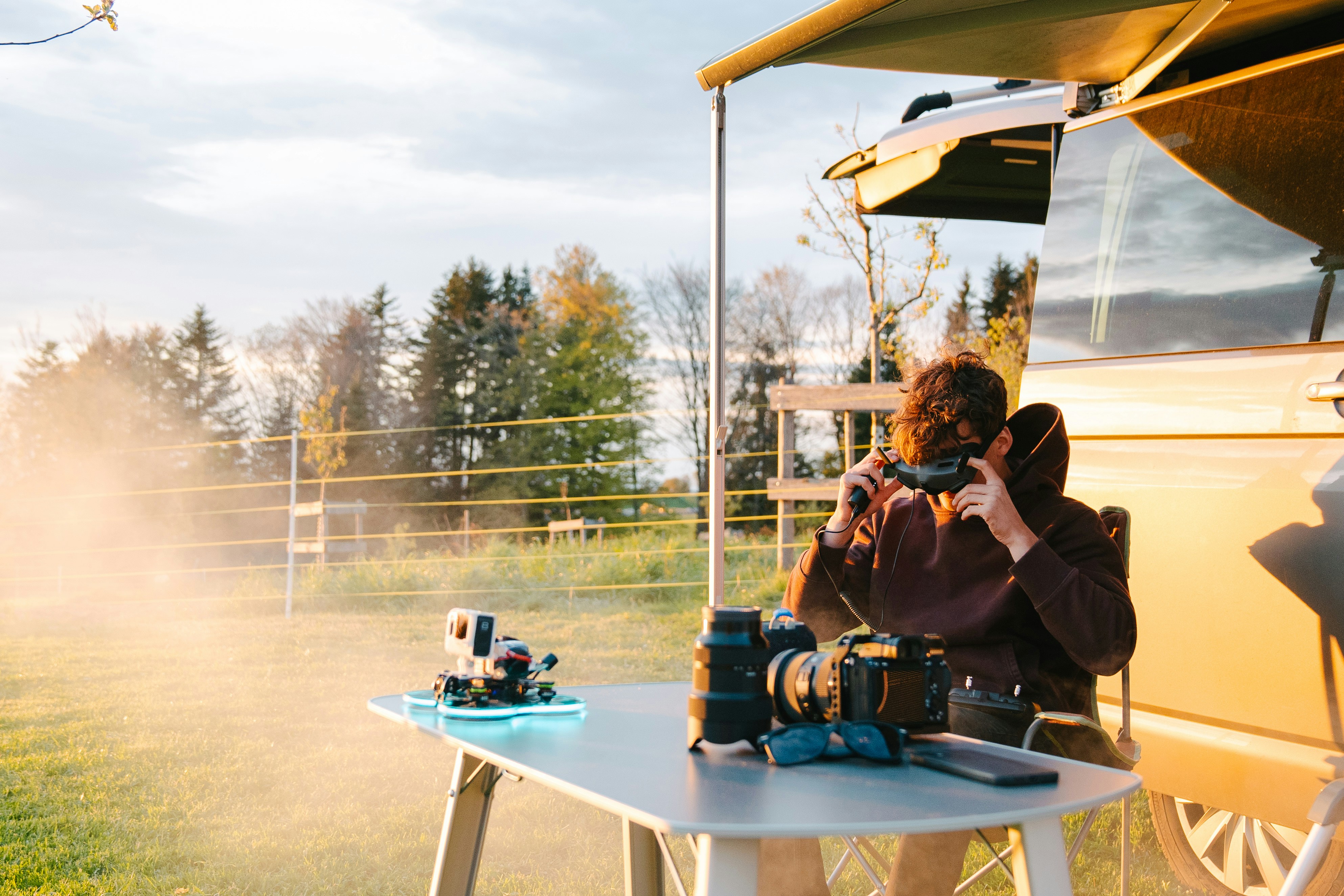 A person taking a picture of a person with a camera